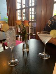 End of trip cocktails, back in Sidmouth